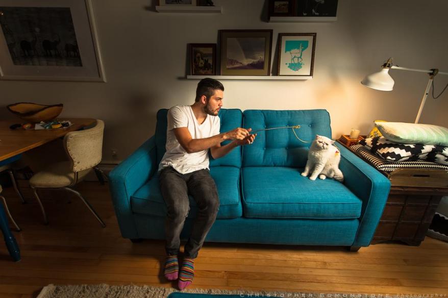 Well I know there are nearly 3,000 people out there that know who this rather fine if not a little 'grumpy' looking gentlemen is judging by his Instagram followers. I am of course speaking about Gary (@hisnameisgary) the cat. Seen here with a member of his staff who is responsible for all of the routine housekeeping chores and whom Gary, from time to time, indulges their (clearly failed) attempts to entertain him. Looks I caught one of these moments! I had a chance to visit Gary in his East Vancouver home a few days ago but due to the language barrier I gradually just ended up talking with his employee David Vertesi. 